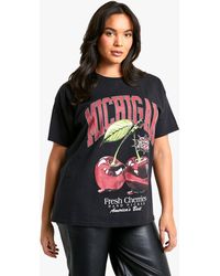 Boohoo - Plus Michigan Cherry Oversized T-Shirt - Lyst