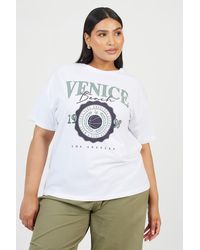 Brave Soul - Off Curve Graphic Print Oversized T-Shirt - Lyst