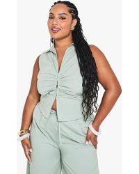 Boohoo - Plus Pleated Detail Waistcoat - Lyst
