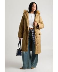Boohoo - Fur Lined Hooded Parka Coat - Lyst