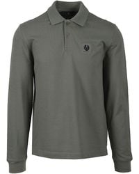Belstaff - Long Sleeved Polo Shirt Sage Cotton - Lyst