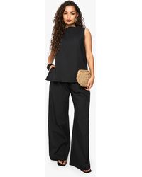 Boohoo - Poplin Sleeveless Blouse & Wide Leg Trouser Co-Ord - Lyst