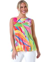 Roman - Petite Abstract Pleated Vest Top - Lyst