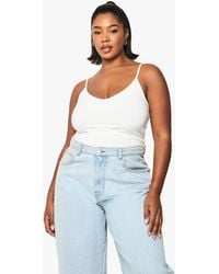 Boohoo - Plus Double Layer Slinky Strappy One Piece - Lyst