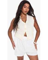 Boohoo - Plus Lightweight Button Through Waistcoat - Lyst
