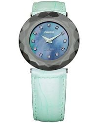 JOWISSA - Safira 99 Rhinestone Mother-Of-Pearl Light Leather Watch - Lyst