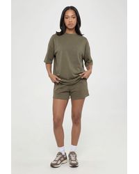 Boohoo - Washed Oversized T-Shirt And Short Set - Lyst