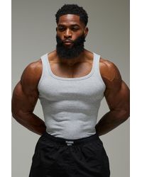 BoohooMAN - Active Workout Muscle Fit Ribbed Tank - Lyst