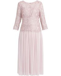 Gina Bacconi - Philippa Midi Length Floral Lace Dress - Lyst