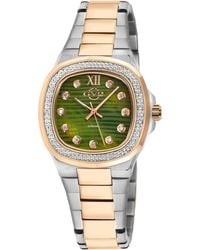Gv2 - Potente Lady Swiss Quartz Mop Dial, 316L Stainless Steel Two Toned Iprg Diamond Watch - Lyst