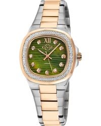 Gv2 - Potente Lady Swiss Quartz Mop Dial, 316L Stainless Steel Two Toned Iprg Diamond Watch - Lyst