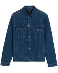Ted Baker - Brisban Denim Trucker Jacket Cotton - Lyst