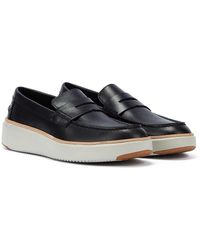 Cole Haan - Topspin Leather Black Loafers - Lyst