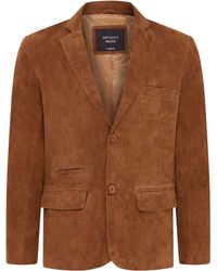 Infinity Leather - Slim Goat Suede Italian Blazer Jacket-Somero Lamb Leather - Lyst