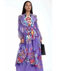 Msn-Collection - Floral Print Maxi A-Line Dress - Lyst
