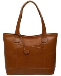 NiNa Amora - 'Maissa' Dark Leather Tote Bag - Lyst