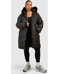 Boohoo - Plus Faux Fur Trim Parka - Lyst