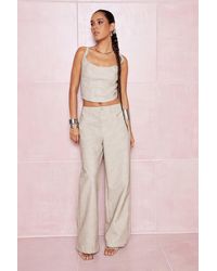 Boohoo - Washed Faux Leather Wide Leg Trousers - Lyst