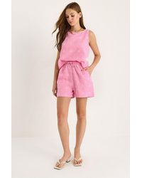 Bianco Lucci - Short High Waist Two-Piece Coord Set With Button Closure - Lyst