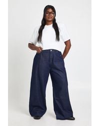 Boohoo - Plus High Waist Wide Leg Jean - Lyst