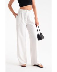 Hiccup - High Waist Wide Leg Trousers With A Belt Detail - Lyst