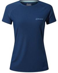 Berghaus - Dames 24/7 Korte Mouw Tech Baselayer T-shirt In Blauw - Lyst