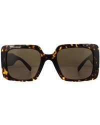 Versace - Square Havana Dark Sunglasses - Lyst