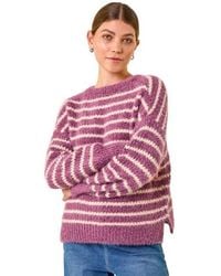 Roman - Fluffy Stripe Knit Jumper - Lyst