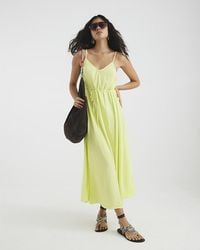 River Island - Maxi Dress Lime Sleeveless Tie Waist - Lyst