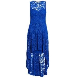 Quiz - Royal Glitter Lace Dip Hem Dress - Lyst