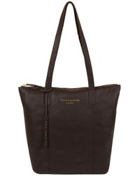 Pure Luxuries - 'Blendon' Dark Leather Tote Bag - Lyst