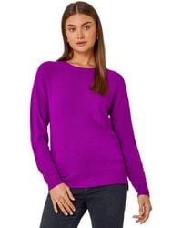 Roman - Plain Soft Crew Neck Jumper - Lyst