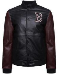 Barneys Originals - Varsity Bomber Jacket Leather - Lyst