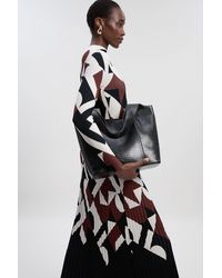Karen Millen - Geo Jacquard Knit Maxi Dress - Lyst