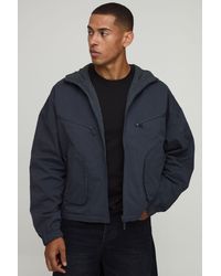 BoohooMAN - Boxy Fit Hooded Reversible Check Cagoule - Lyst