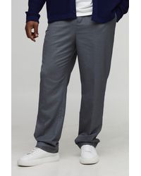 BoohooMAN - Plus Straight Fit Tailored Trousers - Lyst