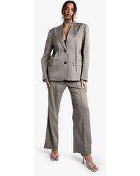 Boohoo - Tailored Seam Detail Straight Leg Trousers - Lyst
