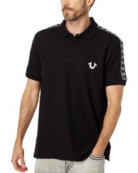 TRUE RELIGION - Polo Shirt Relaxed Fit Ss Damask Velour Pique Polo Shirts - Lyst