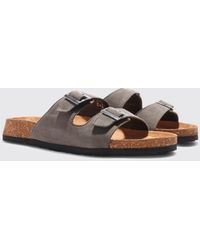 BoohooMAN - Faux Suede Buckle Sandal - Lyst
