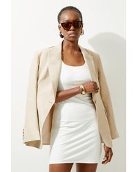 Karen Millen - Stretch Cotton Jersey Strappy Mini Dress - Lyst
