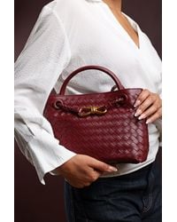 Where's That From - Wheres 'Luna' Woven Leather Tote Bag With Detail - Lyst