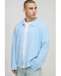 BoohooMAN - Boxy Fit Brushed Knitted Shirt - Lyst