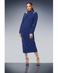 PRINCIPLES - Cut-Out Detail Sparkle Jersey Midi Dress - Lyst