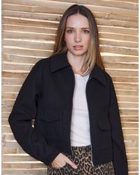 Threadbare - Faux Wool Collared Harrington Jacket - Lyst