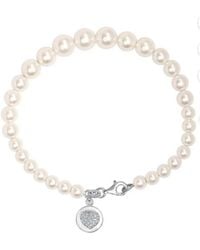 Bibei - Pearl Bracelet With Heart Charm, 925 Sterling Bipu021 - Lyst