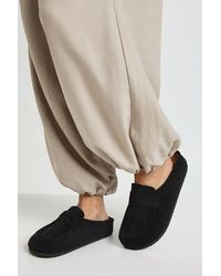 Boohoo - Faux Suede Wrapped Clog Mules - Lyst
