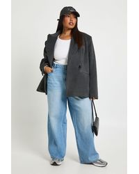 Boohoo - Plus Mid Waist Loose Fit Skater Jean - Lyst