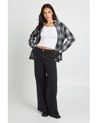 Boohoo - High Waist Front Pocket Wide Leg Jean - Lyst