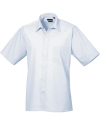 PREMIER - Short Sleeve Formal Poplin Plain Work Shirt (Light) - Lyst