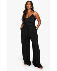 Boohoo - Plus Beachwear Essentials Wide Leg Pants - Lyst